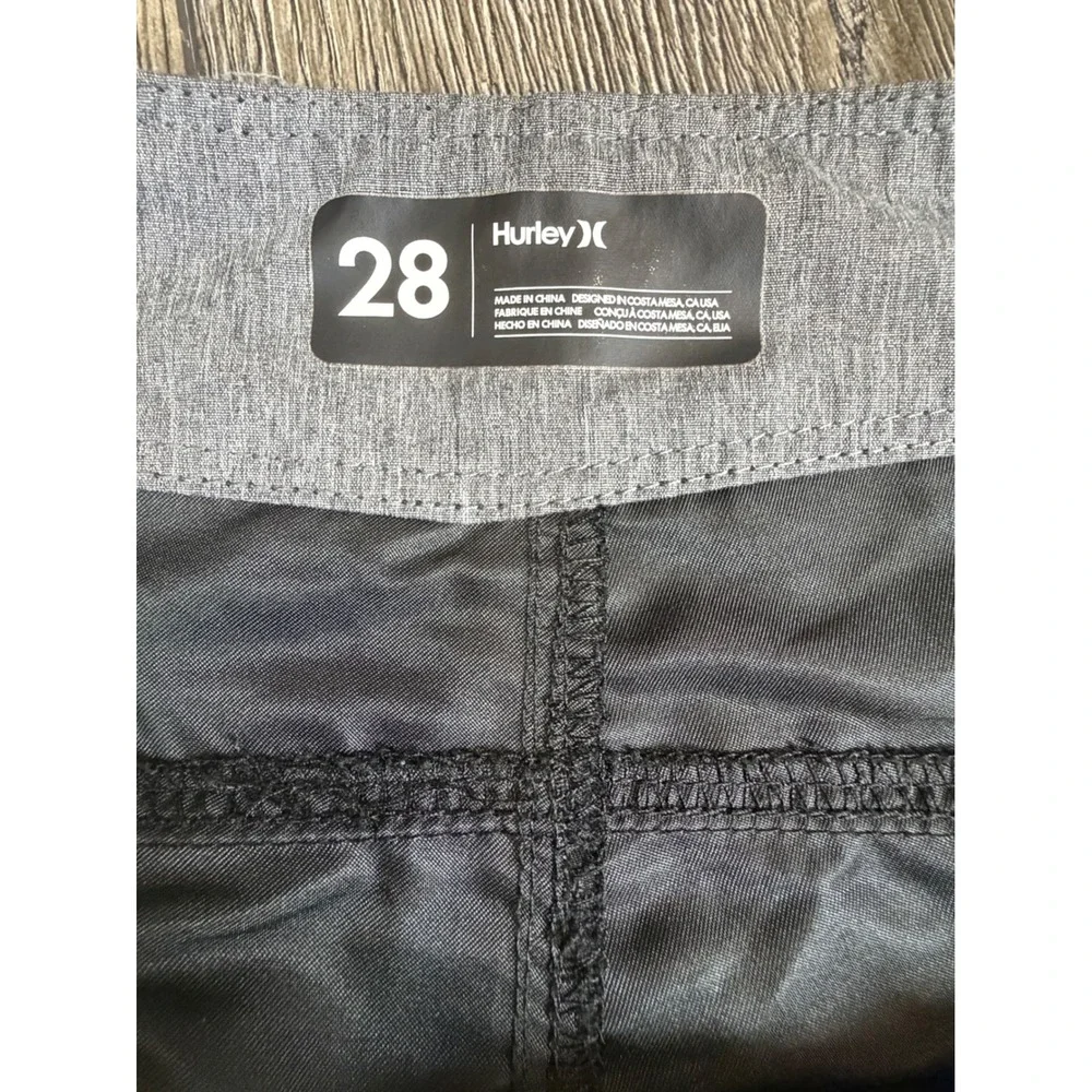 Hurley Board Shorts Phantom Solid Swim Trunks Black 28 Surf Beach Activewear